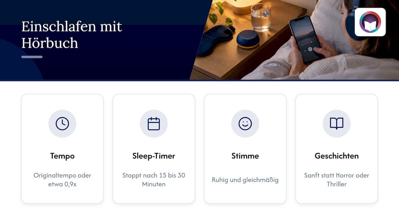 Empfohlene Hörbuch-Einstellungen zum Einschlafen
