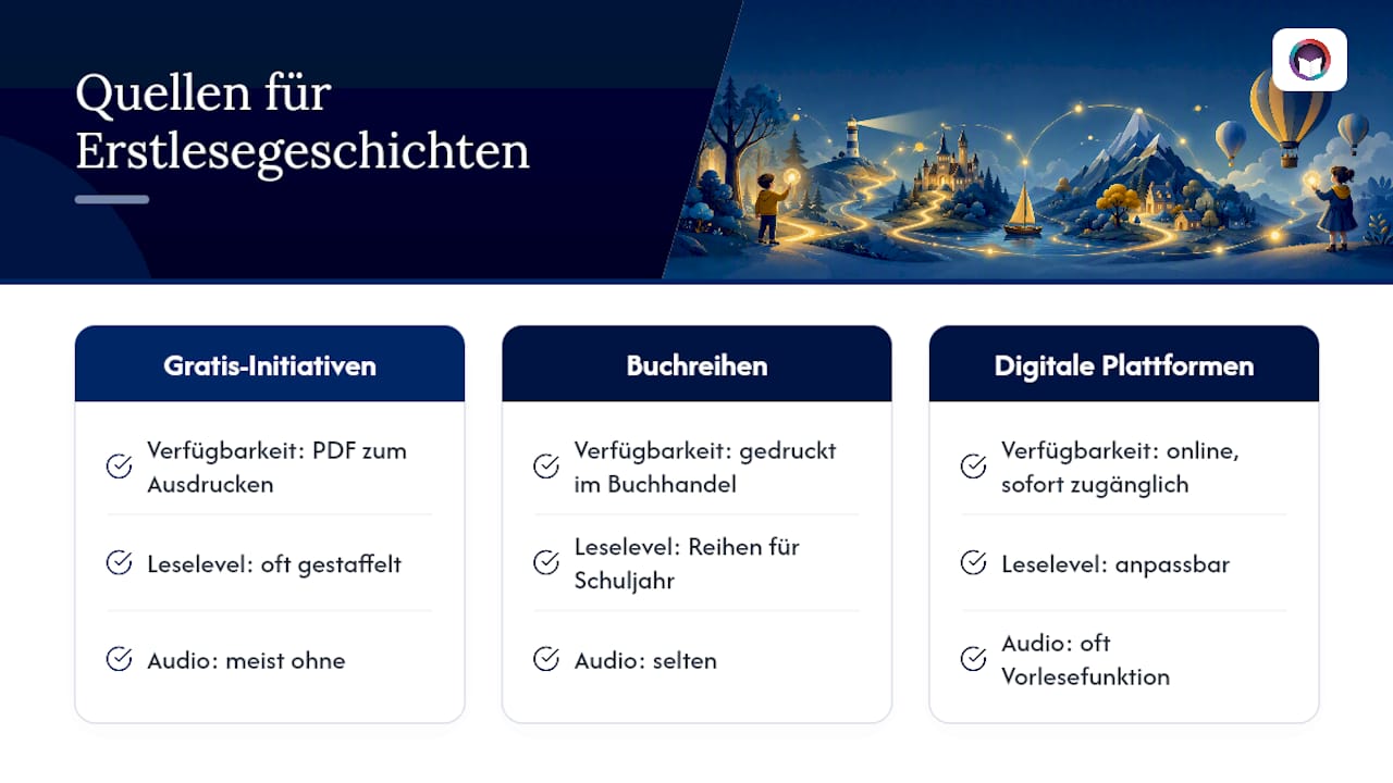 Übersicht: Verschiedene Quellen für Einstiegs-Geschichten im Vergleich