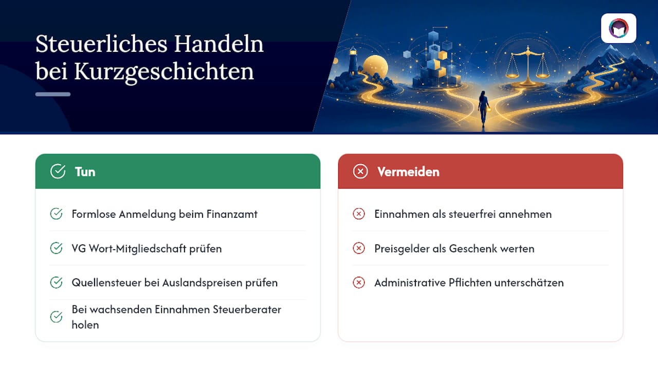 Was gilt steuerlich beim Geldverdienen mit Kurzgeschichten? — overview diagram
