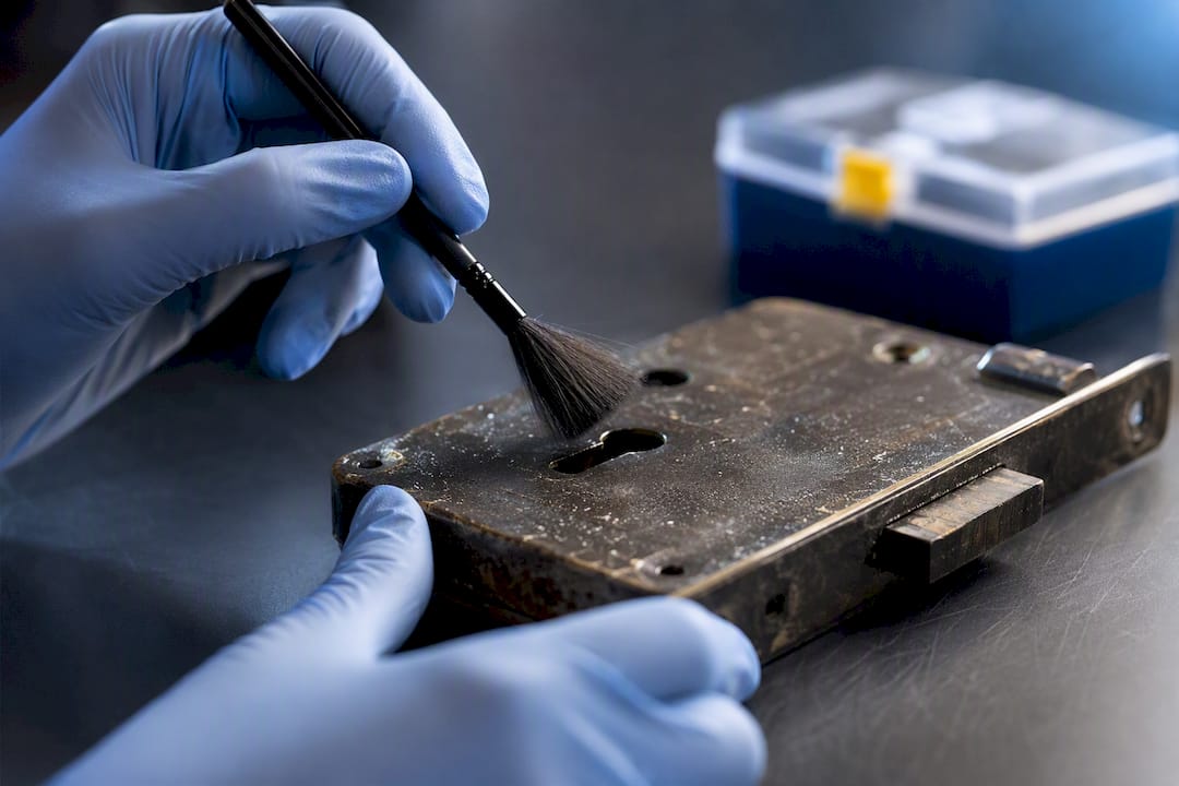 Forensische Analyse von Spuren am Türschloss