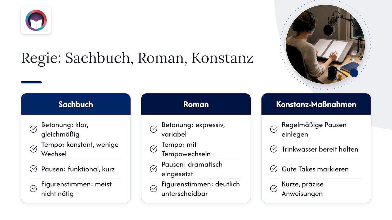 Unterschiede in der Regie bei Sachbuch und Roman