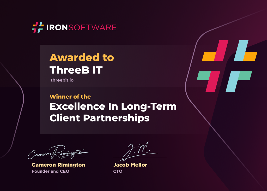 Iron Software ehrt ThreeB IT — Excellence In Long-Term Client Partnerships 2025 cover image